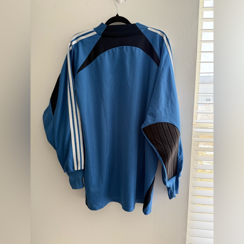 Adidas Men Blue White Black LongSleeve Goal Keeper Goalie Soccer Jersey Shirt XL - Picture 9 of 10